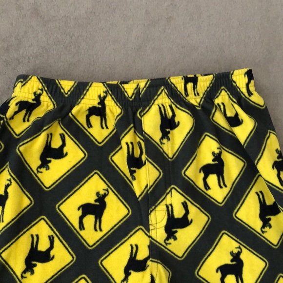 Old Navy Yellow Black Deer Caution Pajama Pants XL 14 - Picture 3 of 9